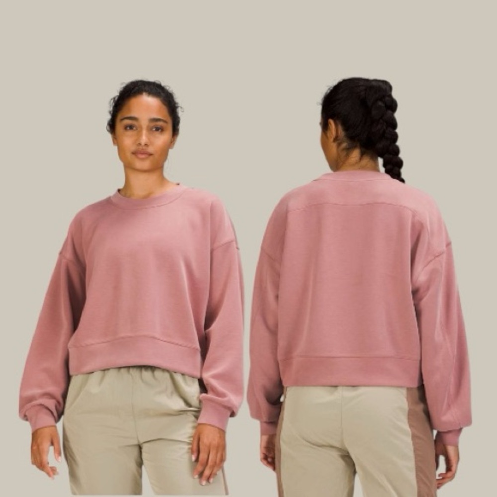 Lululemon Perfectly Oversized Cropped Crew Softstreme Spiced Chai Size 20